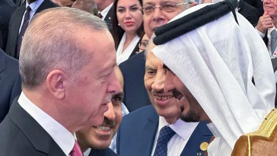 سعادة الشيخ خليفة بن حمد بن خليفة آل ثاني وزير الداخلية مع أردوغان