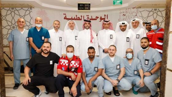 جانب من افتتاح الوحدة الطبية في بعثة الحج القطرية