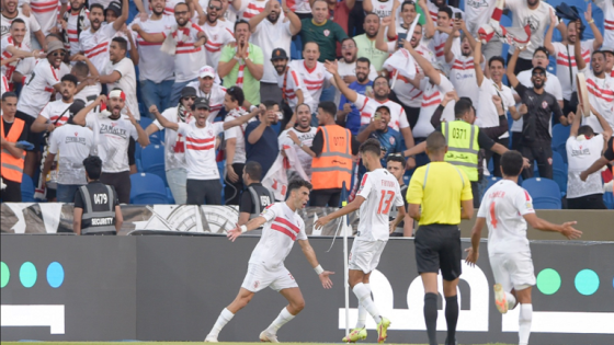 فرحة لاعبي الزمالك بأحدى الأهداف في المباراة