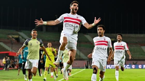 احتفال أحمد سيد زيزو بهدف الزمالك الثالث