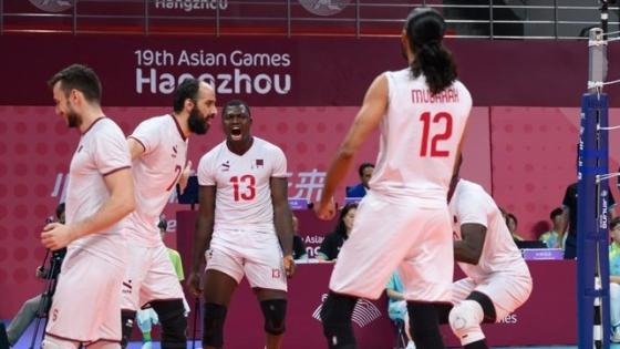 مباراة سابقة للمنتخب القطري للكرة الطائرة