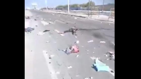 أشلاء الشهداء متناثرة على طريق الرشيد بغزة