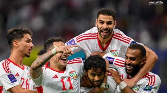 فرحة لاعبي منتخب الإمارات