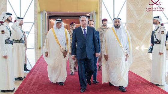خلال وصول رئيس جمهورية طاجيكستان إلى الدوحة