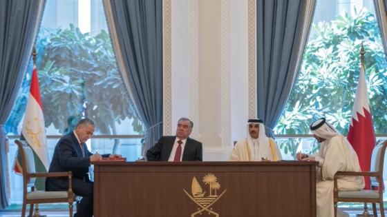 سمو الأمير ورئيس طاجيكستان يشهدان التوقيع على إحدى المذكرات