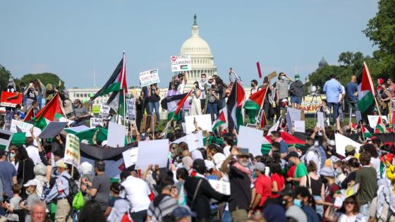 مظاهرة أمام البيت الأبيض دعمًا للشعب الفلسطيني
