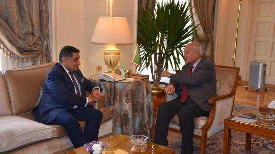 جانب من لقاء أبوالغيط بالوزير البريطاني