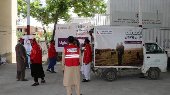 جانب من توزيع الأضاحي