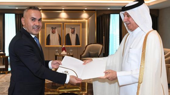 جانب من تسلم أوراق اعتماد سفير فلسطين