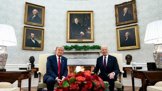 جانب من لقاء بايدن وترامب في البيت الأبيض
