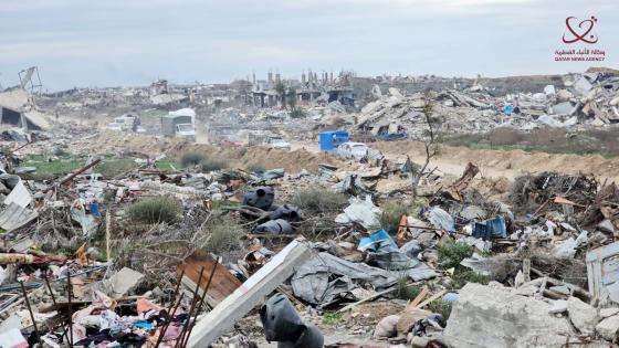 آثار الدمار الكبير في محور "نتساريم"