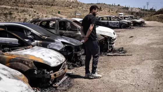 جانب من بعض السيارات المحترقة
