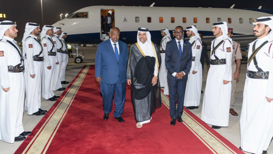 جانب من استقبال رئيس جيبوتي