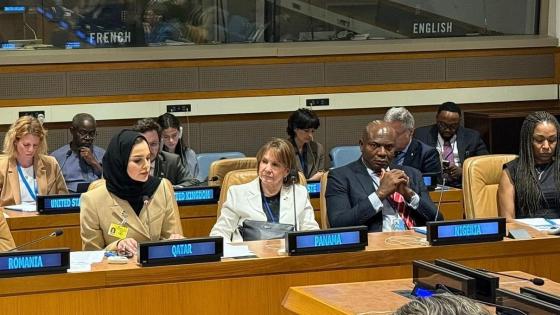 جانب من المشاركة القطرية في الاجتماع