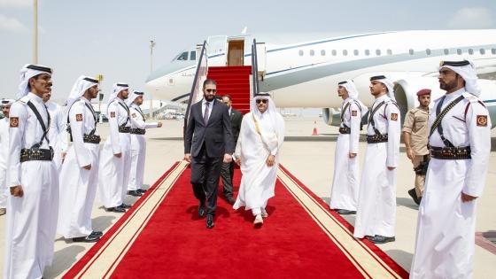 جانب من مراسم الاستقبال