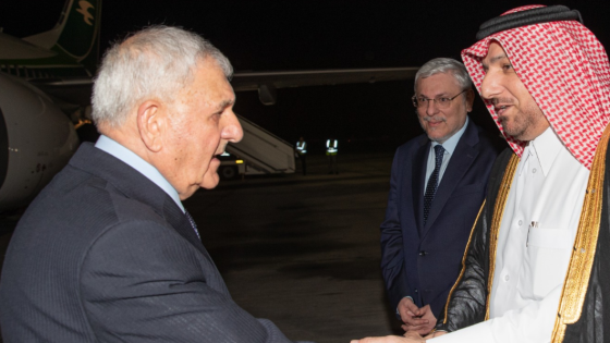 جانب من وصول الرئيس العراقي