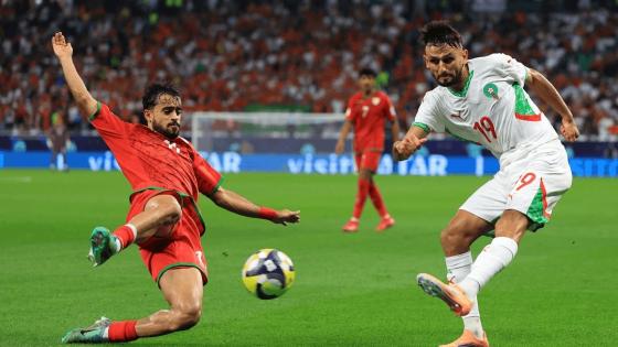 لقطة من مباراة المغرب وعمان