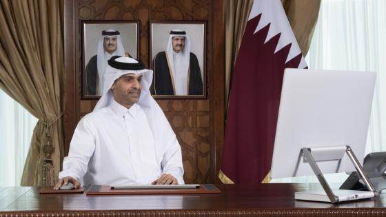 جانب من مشاركة سعادة وزير المواصلات في الاجتماع عن بُعد