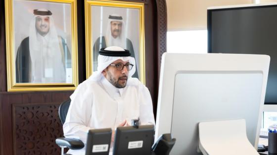 جانب من مشاركة سعادة وزير الصحة العامة في الاجتماع