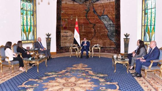 جانب من لقاء الرئيس المصري بالمسؤول الأممي