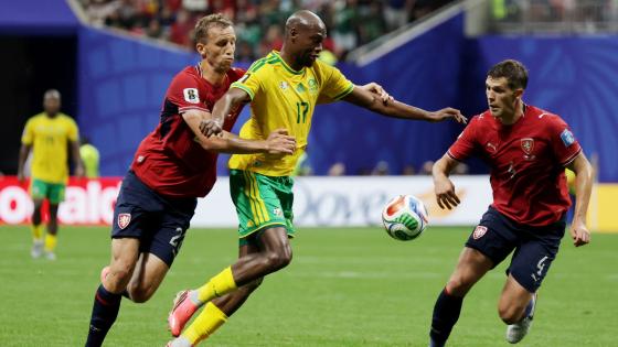 لقطة من مباراة جنوب إفريقيا وتشيكيا