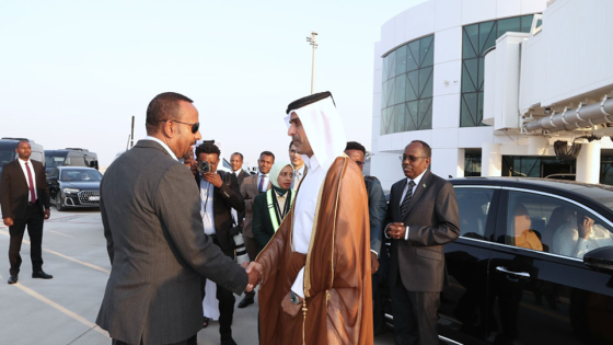 جانب من وصول رئيس وزراء إثيوبيا