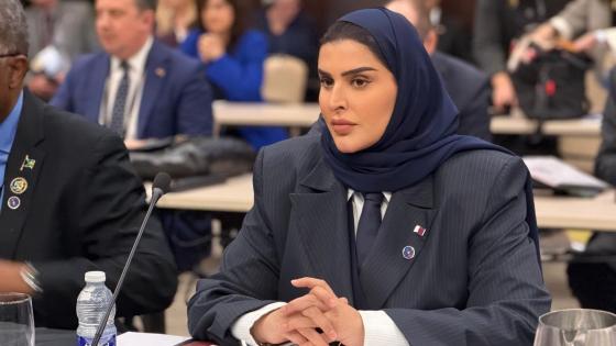 جانب من مشاركة سعادة وزير الدولة للتعاون الدولي في المؤتمر