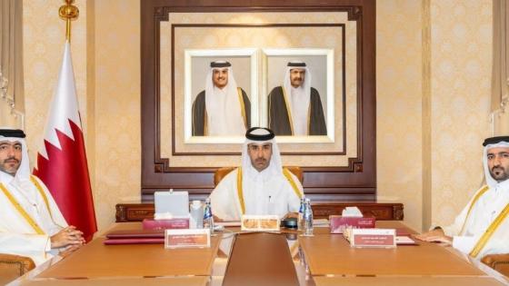 جانب من المشاركة القطرية في الاجتماع عن بُعد