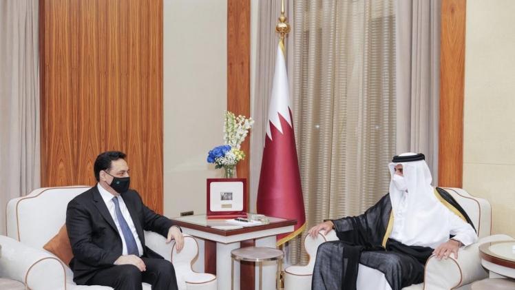 من استقبال حضرة صاحب السمو الشيخ تميم بن حمد آل ثاني أمير البلاد المفدى للدكتور دياب