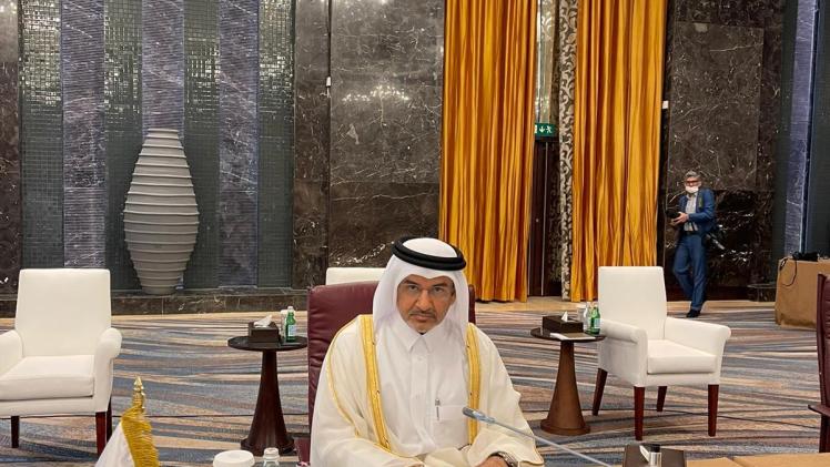 سعادة السيد محمد بن مهدي الأحبابي، خلال الاجتماع