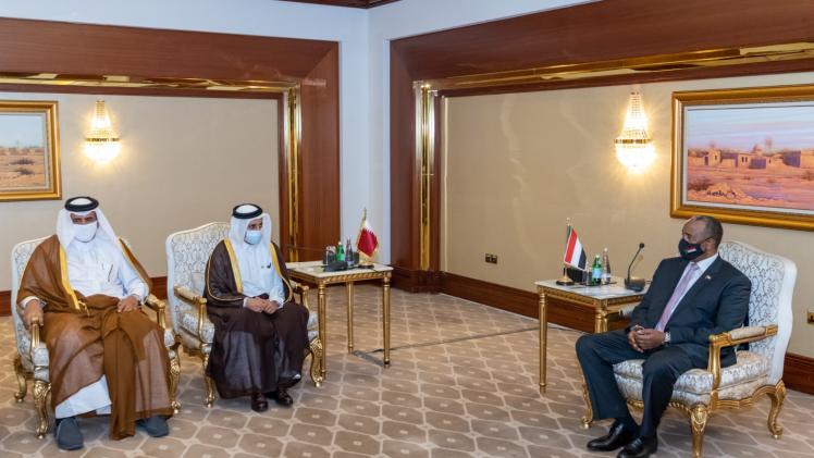 جانب من لقاء رئيس مجلس السيادة الانتقالي بجمهورية السودان برجال الأعمال القطريين