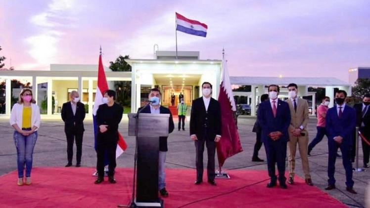 رئيس الباراغواي خلال القاء كلمة الشكر