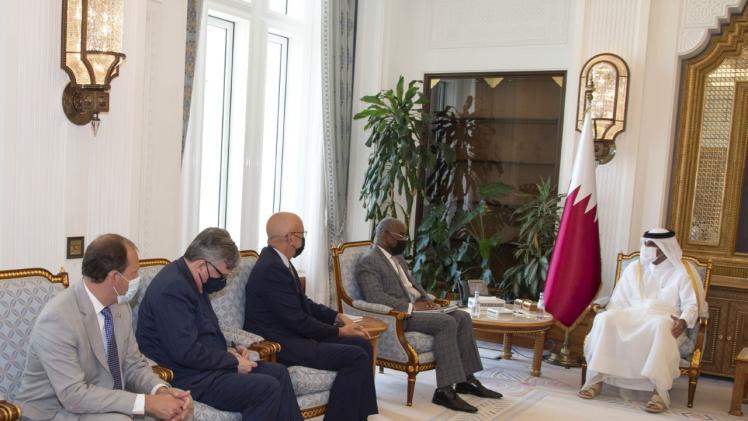 جانب من استقبال رئيس مجلس الوزراء  للوفد الأمريكي