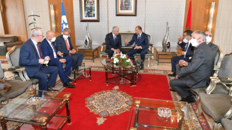 جانب من زيارة وزير خارجية الاحتلال الإسرائيلي إلى المغرب