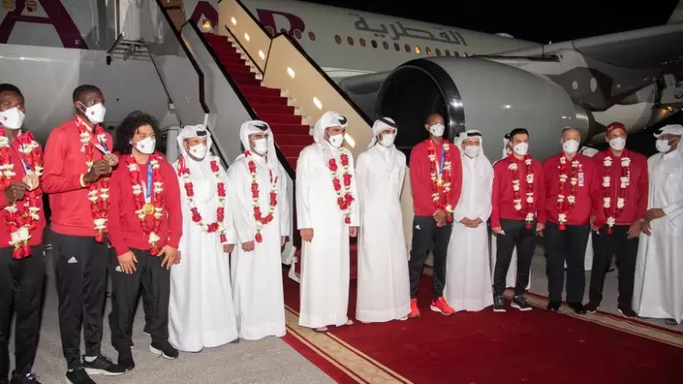 خلال استقبال البعثة القطرية المشاركة في الأولمبياد