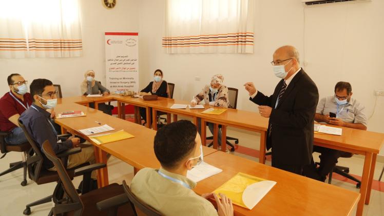 جانب من اجتماعات الهلال الأحمر القطري في غزة