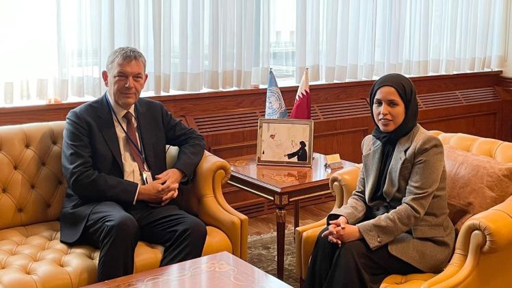 جانب من لقاء سعادة السفيرة مع فيليب لازاريني