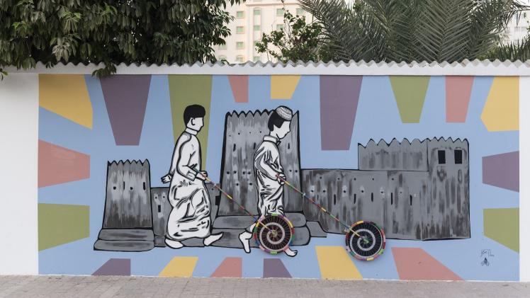 جانب من الاعمال الفنية بشارع الفردوس