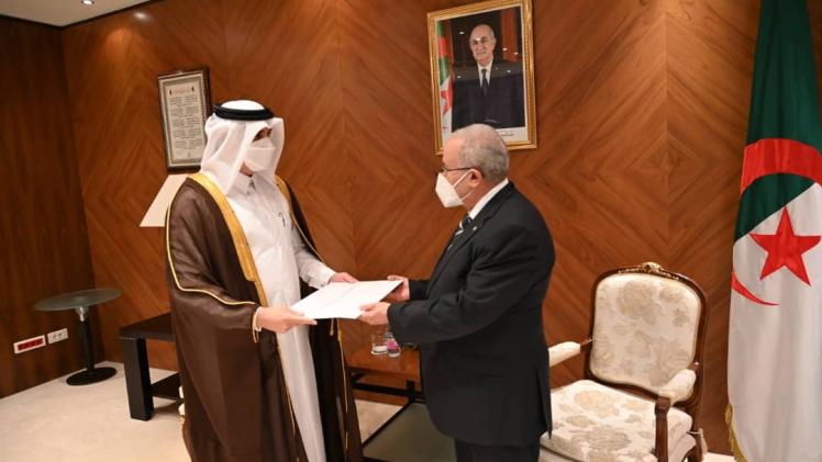 جانب من تسليم أوراق اعتماد السفير عبدالعزيز علي النعمة