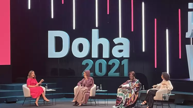 جانب من مشاركة صاحبة السمو في الجلسة النقاشية