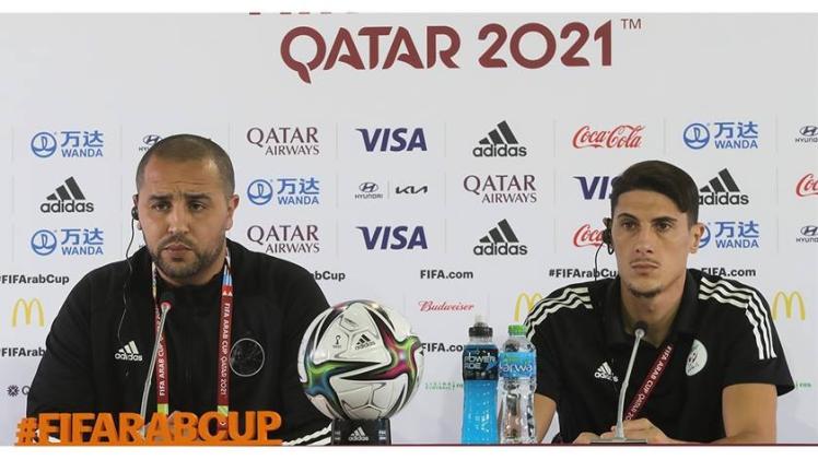 خلال المؤتمر الصحفي للمدرب الجزائري