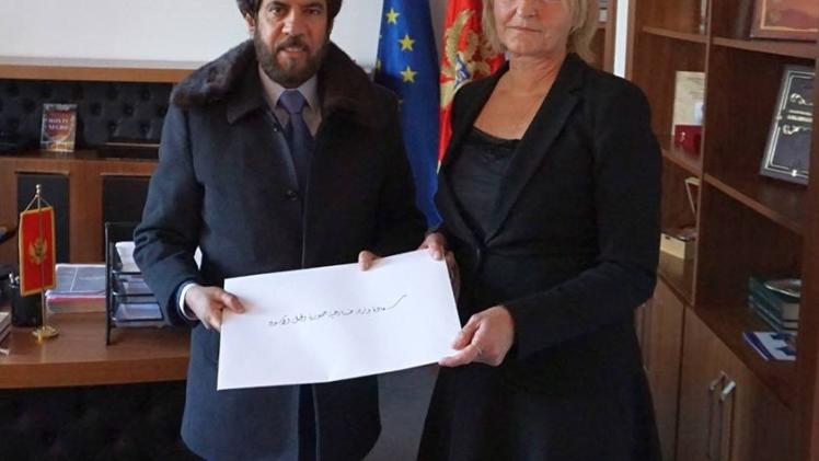 خلال تسليم نسخة من أوراق الاعتماد