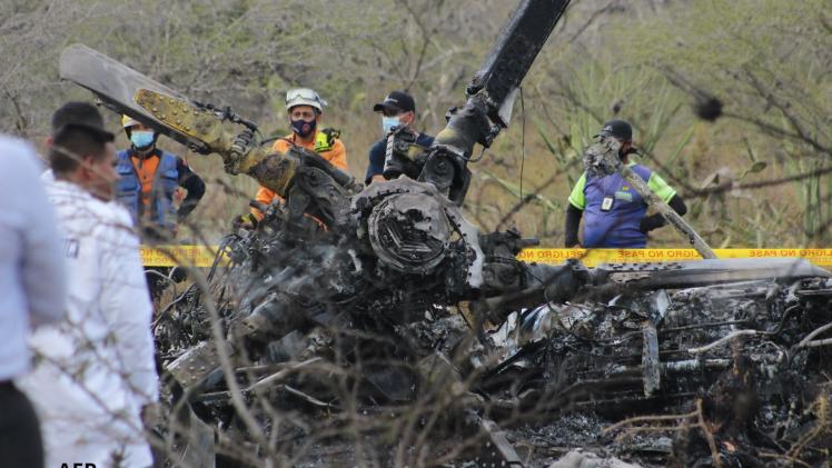 حطام المروحية المنكوبة