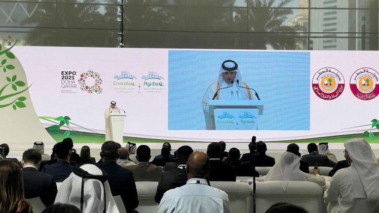 جانب من كلمة سعادة وزير البلدية بمعرض قطر الزراعي والبيئي