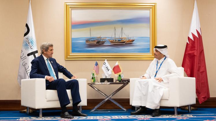 جانب من الاجتماع مع المبعوث الأمريكي الخاص للمناخ