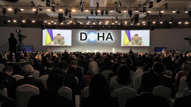 الرئيس الأوكراني في كلمته بمنتدى الدوحة عبر تقنية الفيديو