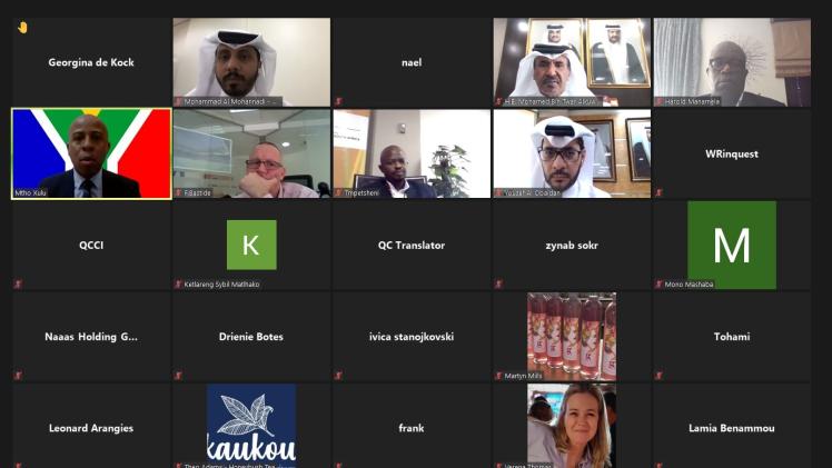 جانب من اللقاء الذي عقد عبر تقنية الاتصال المرئي