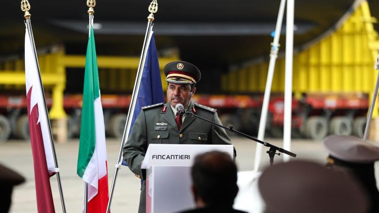 جانب من تدشين السفينة الحربية