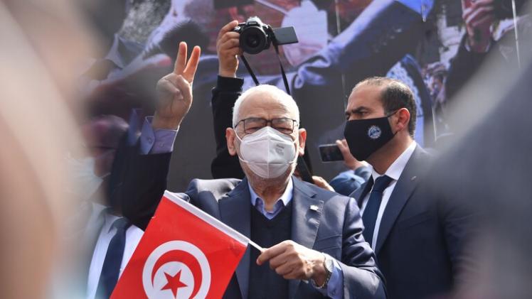 راشد الغنوشي رئيس البرلمان التونسي المجمد