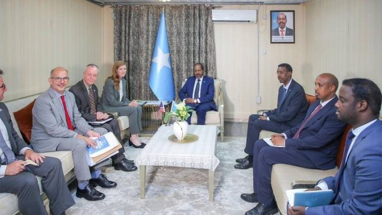 خلال استقبال الرئيس الصومالي لرئيسة الوكالة الأمريكية للتنمية الدولية